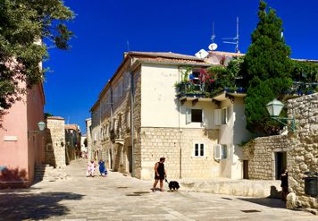 romantic streets of the old town of Rab