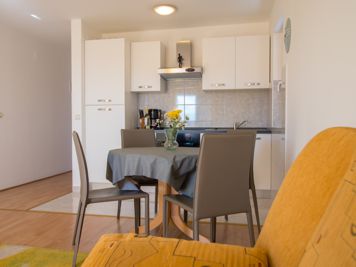yellow apartment, fully equipped kitchen