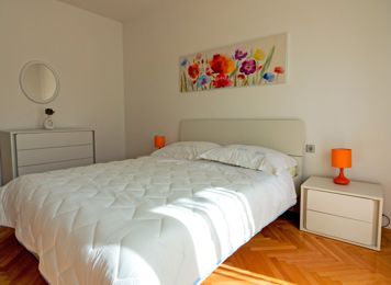 red apartment, bedroom, double bed